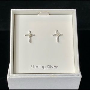 Sterling Silver Cross Earrings